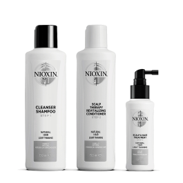 Nioxin 3-Part System Kit 1 for Natural Hair with Light Thinning