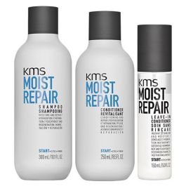 KMS MoistRepair Shampoo 300ml, Conditioner 250ml & Leave-In Conditioner 150ml Pack