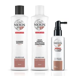 Nioxin System 3 Shampoo 300ml, Therapy Revitalizing Conditioner 300ml and Scalp & Hair Treatment 100ml for Coloured Hair with Light Thinning Pack