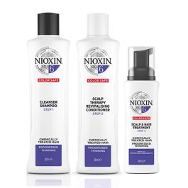 Nioxin System 6 Shampoo 300ml, Therapy Revitalizing Conditioner 300ml and Scalp & Hair Treatment 100ml for Chemically-Treated Hair with Progressed Thinning Pack