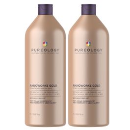 Pureology Nanoworks Gold Conditioner 1000ml Supersize Double Pack Worth £184