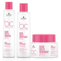 Schwarzkopf BC Clean PACK Color Freeze Shampoo 250ml, Conditioner 200ml and Treatment 200ml 