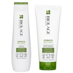 Biolage STRENGTH RECOVERY Vegan Cleansing Shampoo for Damaged Hair 250ml & Vegan Nourishing Conditioner for Damaged Hair 200ml