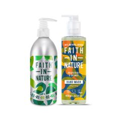 Faith In Nature Grapefruit & Orange Hand Wash 400ml & Aluminium Bottle 450ml Duo