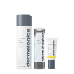 Dermalogica Oil to Foam Cleanser, Hydro Masque Exfoliant, Porescreen Pack