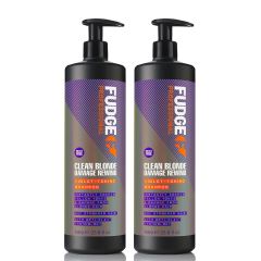 Fudge DOUBLE Clean Blonde Damage Rewind Purple Violet Toning & Repair Shampoo  1000ml