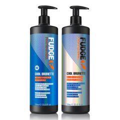 Fudge DUO Cool Brunette Blue Toning Shampoo 1000ml and Conditioner 1000ml 