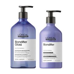 L'Oréal Professionnel Serie Expert Blondifier Shampoo Gloss 750ml and Conditioner 500ml Supersize Duo 