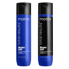 Matrix Total Results Brass Off Blue Shampoo 300ml & Conditioner 300ml Duo for Lightened Brunette Hair