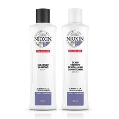 Nioxin System 5 Cleanser Shampoo 300ml and Scalp Therapy Revitalizing Conditioner 300ml for Chemically-Treated Hair with Light Thinning Duo