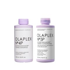 Olaplex No.4P Blonde Enhancer Toning Shampoo and No. 5P Blonde Enhancer Toning Conditioner 250ml Duo