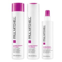 Paul Mitchell Super Strong Shampoo 300ml, Conditioner 300ml and Liquid Treatment 250ml Pack