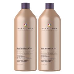 Pureology Nanoworks Gold Shampoo 1000ml Supersize Double Pack