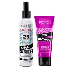 Redken Leave In Conditioner One United Multi-Benefit Treatment 150ml & Big Blowout 100ml Duo