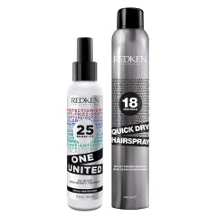 Redken One United Elixir 150ml & Redken Quick Dry Hairspray 400ml Duo