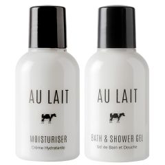 Scottish Fine Soaps Au Lait Moisturiser 50ml & Bath and Shower Gel 50ml Mini Duo