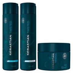Sebastian Professional Twisted Elastic Cleanser Shampoo 250ml, Conditioner 250ml & Mask 150ml Pack