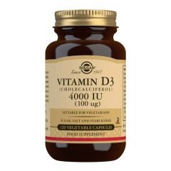 Solgar Vitamin D3 (Cholecalciferol) 4000 IU (100mcg) 120 Tablets