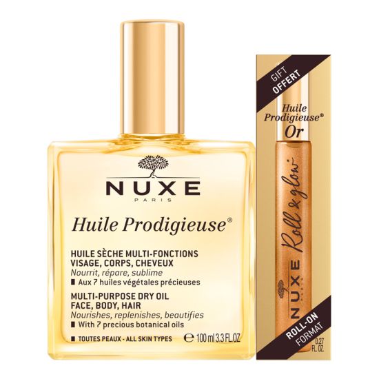 NUXE Huile Prodigieuse 100ml with Free Huile Prodigieuse Or Roll On 