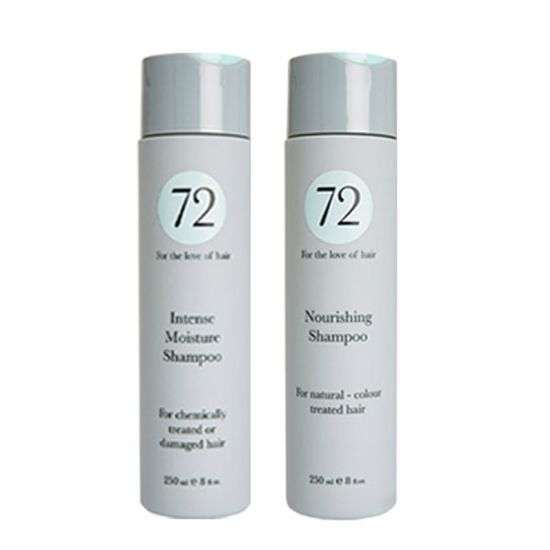 72 Hair Intense Moisture Shampoo & Nourishing Shampoo 250ml Duo