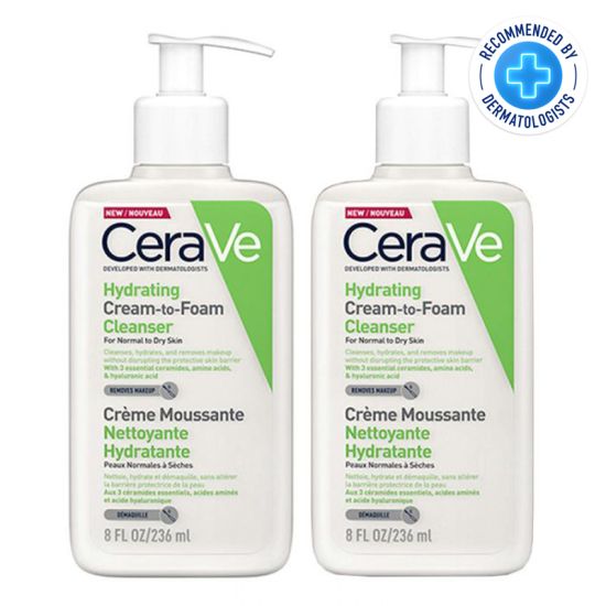 CeraVe Hydrating Cream-to-Foam Cleanser 236ml Double