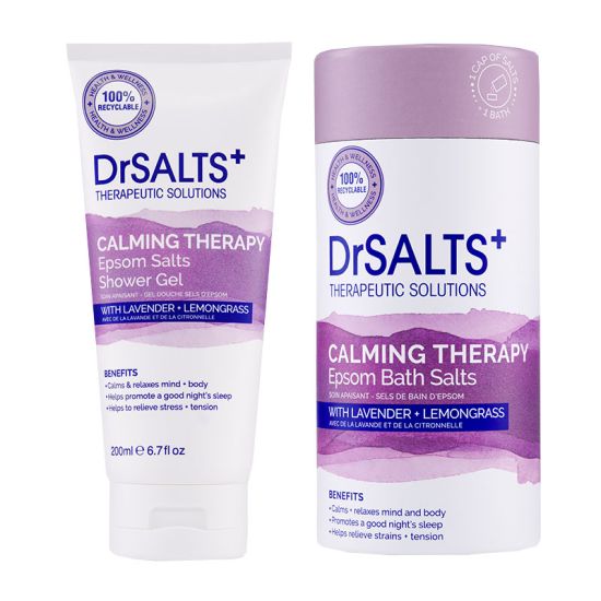 Dr. Salts Calming Therapy Shower Gel 200ml and Calming Therapy Epsom Salts 750g Duo 