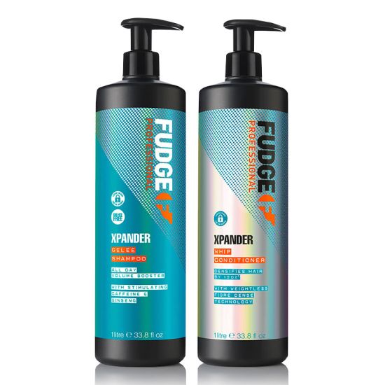 Fudge Xpander Hair-Thickening Volumising Shampoo 1000ml and Densifying Conditioner 1000ml Duo