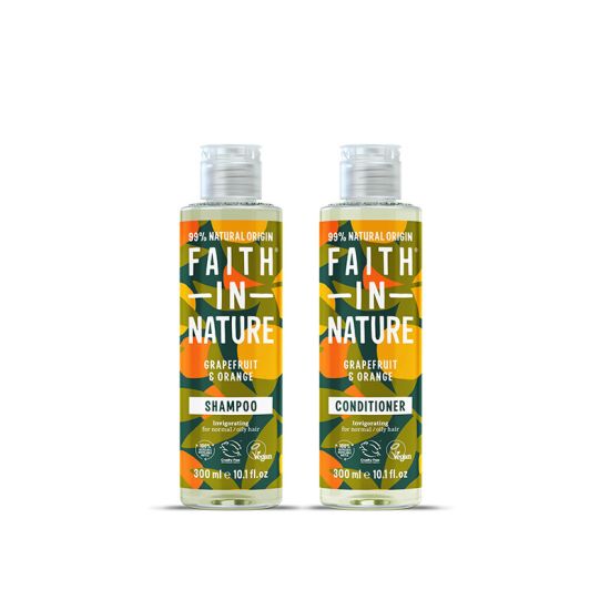 Faith In Nature Grapefruit & Orange Shampoo 300ml & Grapefruit & Orange Conditioner 300ml Duo 
