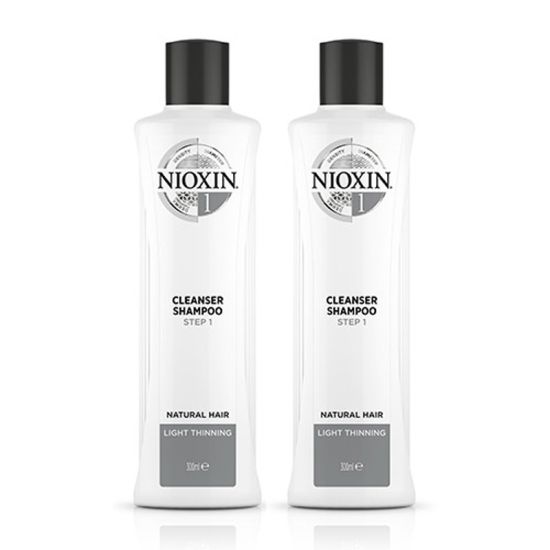 Nioxin System 1 Cleanser Shampoo for Natural Hair with Light Thinning 300ml Double