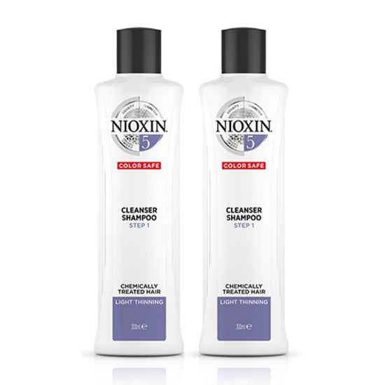 Nioxin System 5 Cleanser Shampoo for Chemically-Treated Hair with Light Thinning 300ml Double
