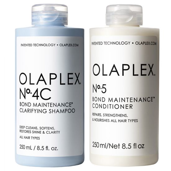 Olaplex No.4C Bond Maintenance Clarifying Shampoo 250ml and No. 5 Bond Maintenance Conditioner 250ml Duo