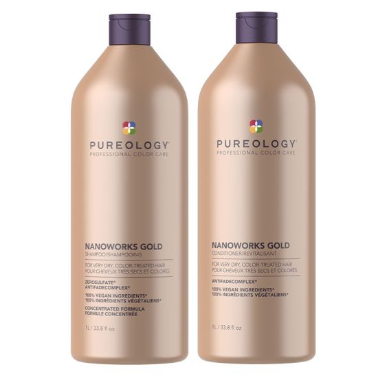 Pureology Nanoworks Gold Shampoo and Conditioner 1000ml Supersize Duo Pack Worth £171