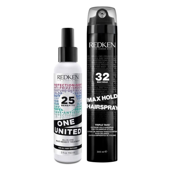 Redken One United Multi-Benefit Treatment 150ml &  Max Hold Hairspray 300ml Duo