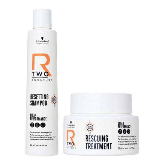 Schwarzkopf  Bonacure R-TWO Resetting Shampoo 250ml &  R-TWO Rescuing Treatment 200ml Duo