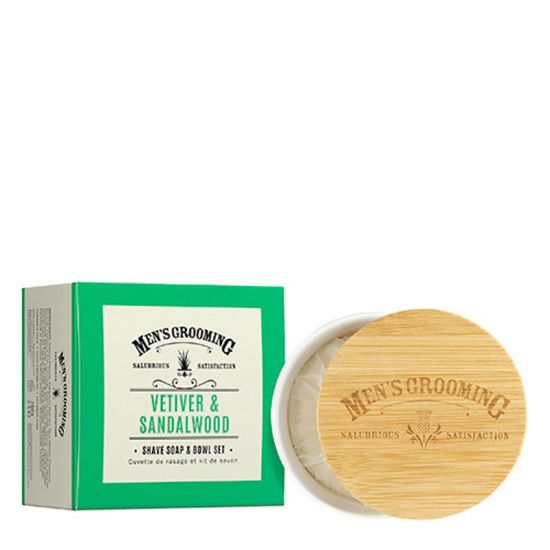 Scottish Fine Soaps Men's Grooming Vetiver & Sandalwood Shave Soap & Bowl 100g