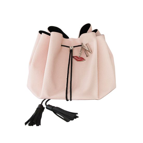 Donna May London Vegan Lay-Flat Drawstring Makeup Bag - Blush Pink